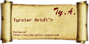 Tyroler Artúr névjegykártya